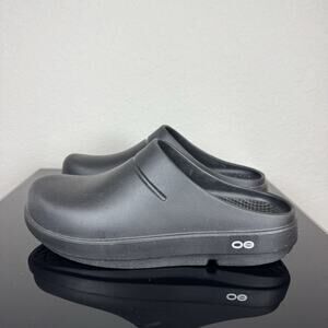 OOFOS OOcloog Recovery Clog Slip On Shoes Womens 9-Mens 7 Black Comfort Excellen
